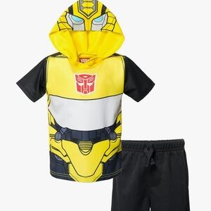 Hasbro Yellow and Black Bumblebee Hoodie Tee & Shorts Set